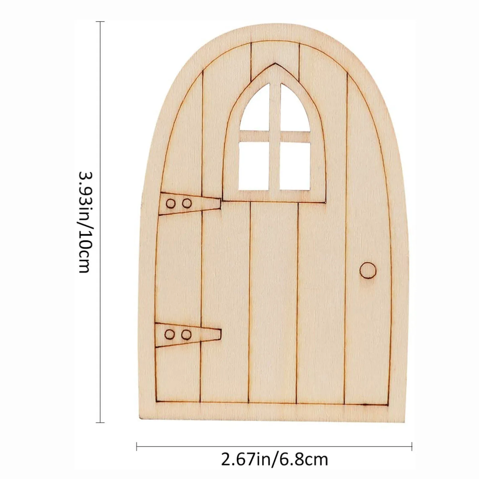 

2mmDoor Mini Wooden Fairy Door Fairy Garden Miniature Decoration Door Garden Miniature Decoration Gnome DIY Decor Miniatures