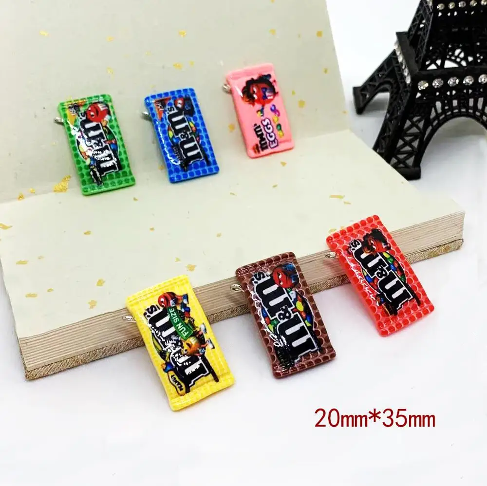 6 шт. 20*35 мм Flatback м шоколадных орешков из смолы Подвески Кулоны нержавеющей стали