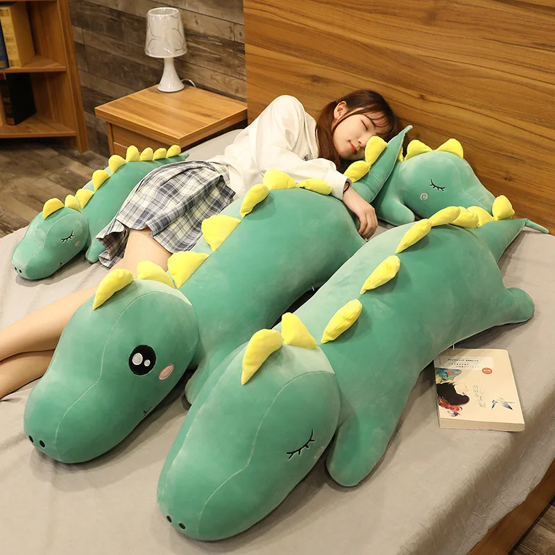 

150cm Huge Long Lovely Dinosaur Plush Toy Soft Cartoon Animal Doll Stuffed Boyfriend Sleeping Pillow Kid Girl Birthday Gift
