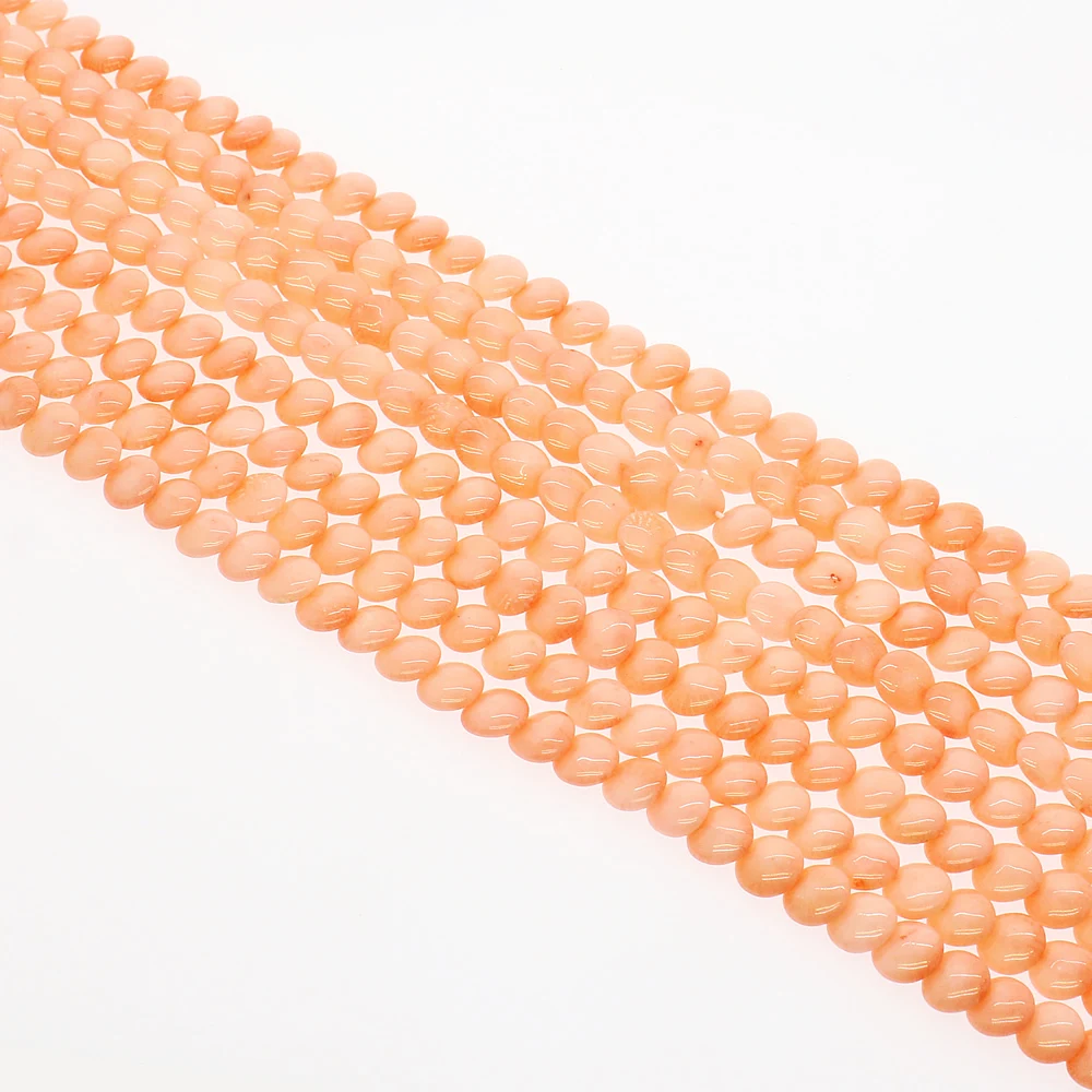 Изысканные натуральные коралловые плоские круглые бусины модные свободные для