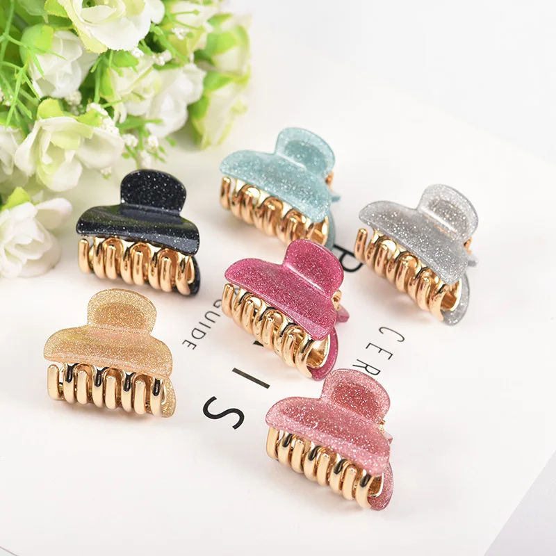 2 шт. маленькая грубая пудра акриловая женская заколка для волос из конского