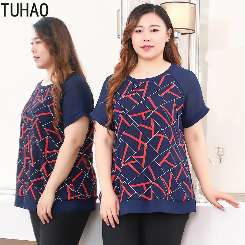 TUHAO Лето среднего возраста для женщин Большие размеры 10XL 9XL 8XL блузки элегантные