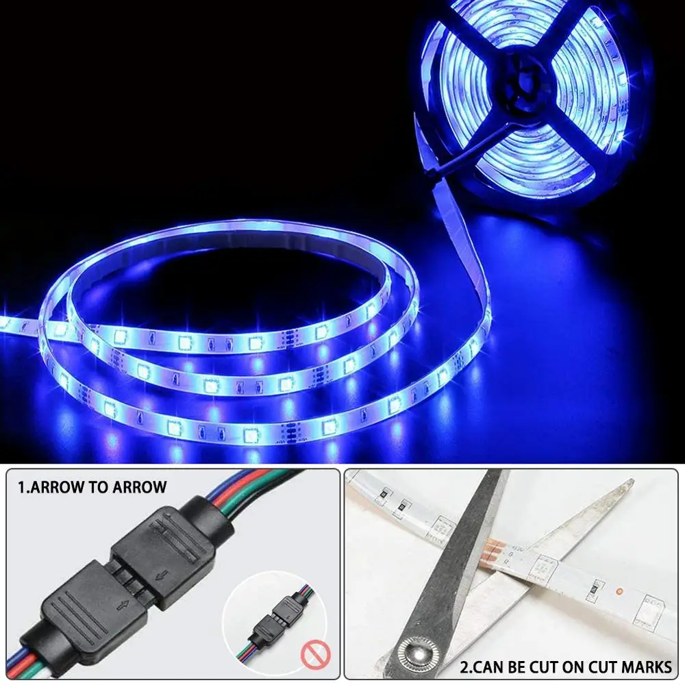 Гибкая светодиодная лента с пультом ДУ 5 м 5050 RGB | Лампы и освещение