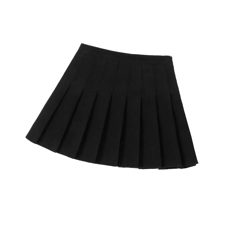 Шерстяная Женская плиссированная юбка в стиле Харадзюку с высокой талией