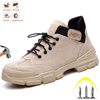 man steel toe indestructible work shoes fashion anti piercing high top waterproof sneaker industrial safety shoes outdoor protec
