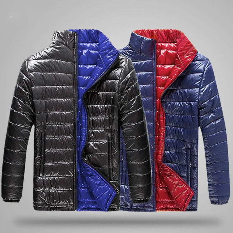 

Men New Autumn Winter Down Duck Jacket Casual Stand Collar Ultra Light Parka Coat Portable Outwear Waterproof Outwear D251