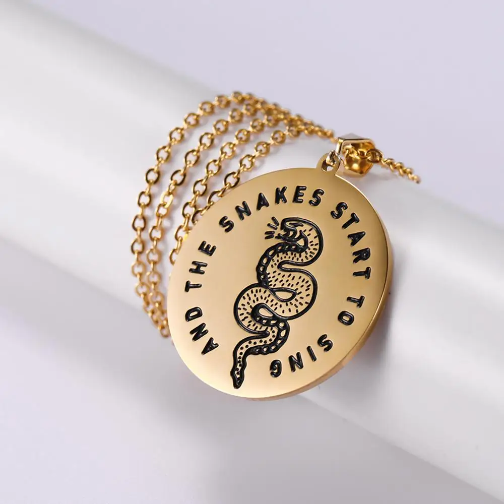 Ожерелье с подвеской в виде змеи Skyrim начинают петь нержавеющая сталь бриллианты