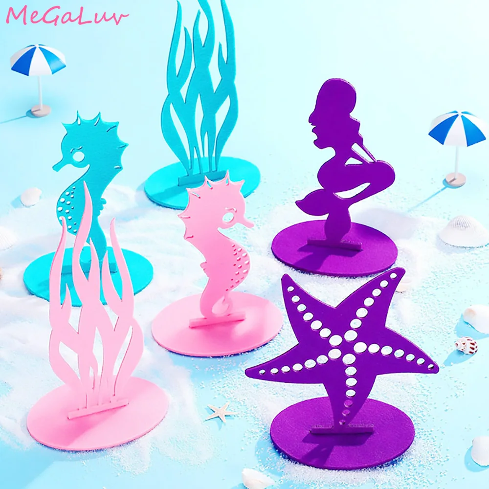 Little Mermaid Party Decoration DIY Felt Table Decor Under the Sea Mermaid Birthday Party Favors Boys Girls Baby Shower Supplies