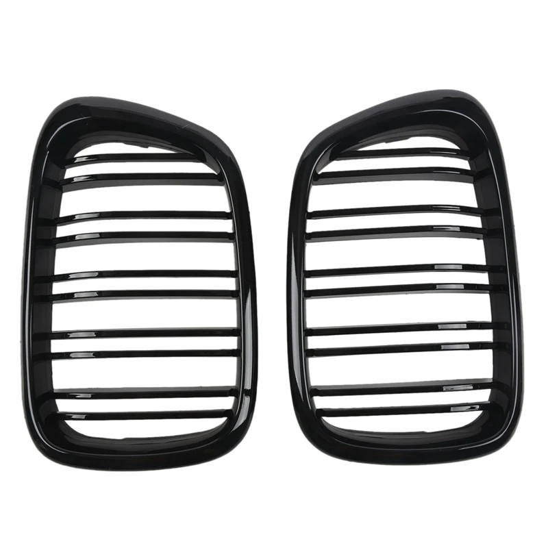 

Glossy Black Front Hood Kidney Grille Grill ABS Dual Line Compatible for BMW E39 5-Series 525 528 1995-2004 Front Bumper Grille