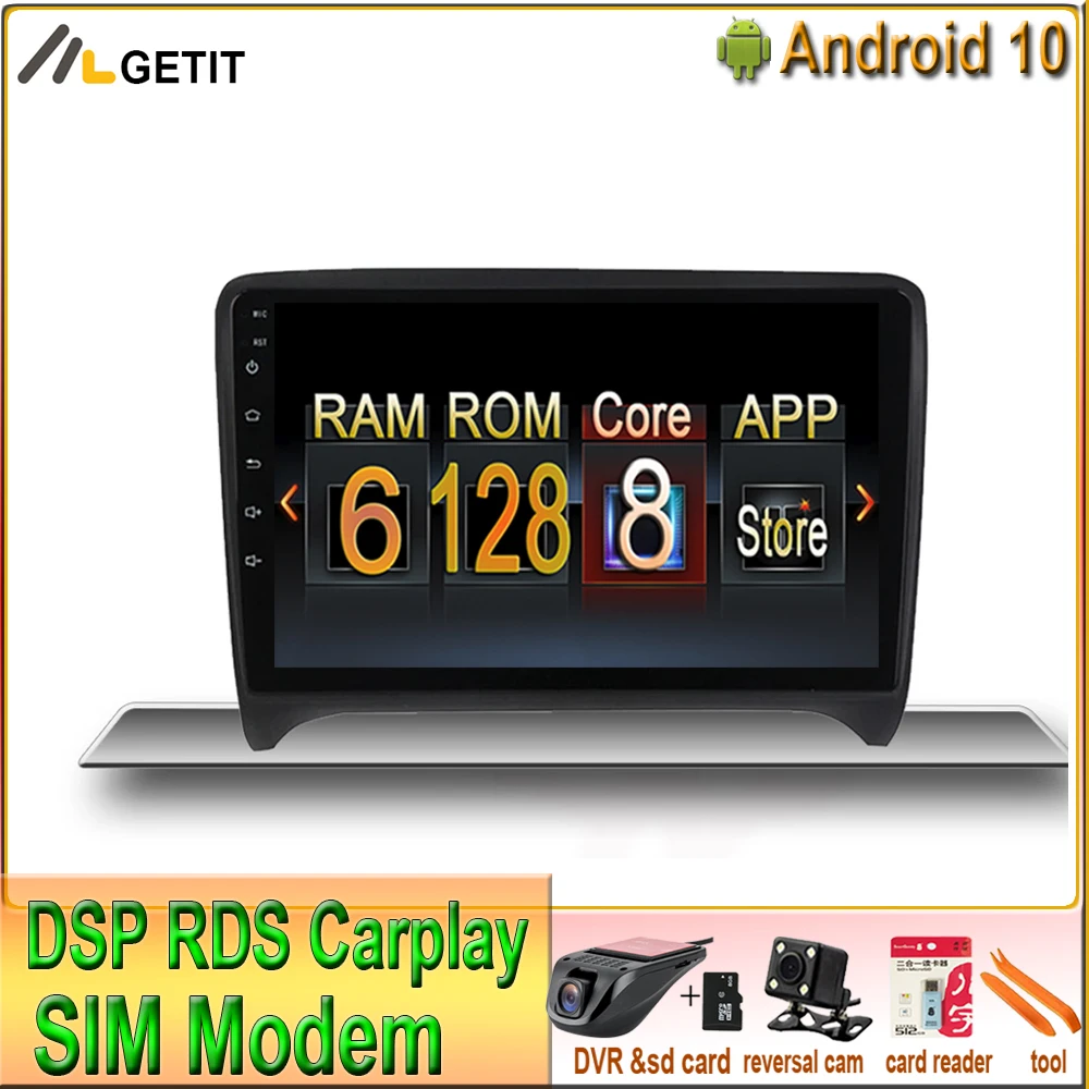 Автомобильный мультимедийный проигрыватель Intel 128 ГБ Android 10 GPS Стерео Радио плеер
