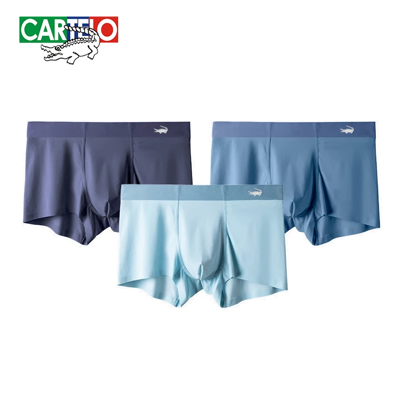 

CARTELO New Men's Antibacterial Nylon Underwear Men Soild Boxers Underpants Male Panties Breathbale Summer Shorts L-5XL 3pcs