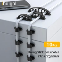 ihuigol 10pcs self adhesive wire clamp cable winder clips storage fixer holder for power cords earphone usb charging data line