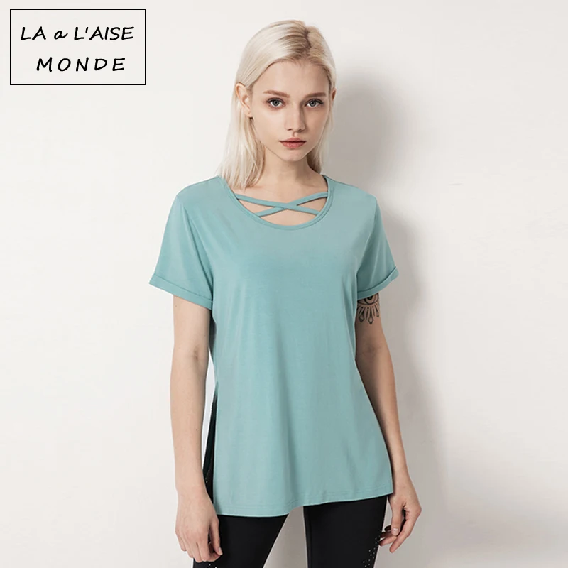 Женские дышащие топы для йоги женские спортивные футболки фитнеса свободные