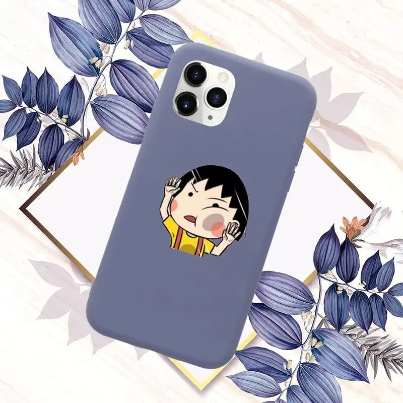 

Anime Chibi Maruko Phone Case Candy Color for iPhone 11 12 mini pro XS MAX 8 7 6 6S Plus X SE 2020 XR