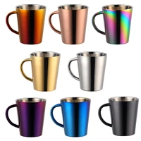 304 stainless steel insulated mug with handle 300ml water cup multicolor teacup milk tumbler coffee cups home kitchen supply
