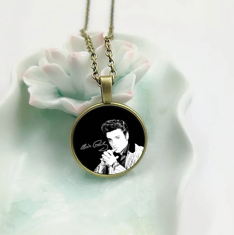 2019 Новое модное Гламурное ожерелье с подвеской из стекла Elvis высококачественное |