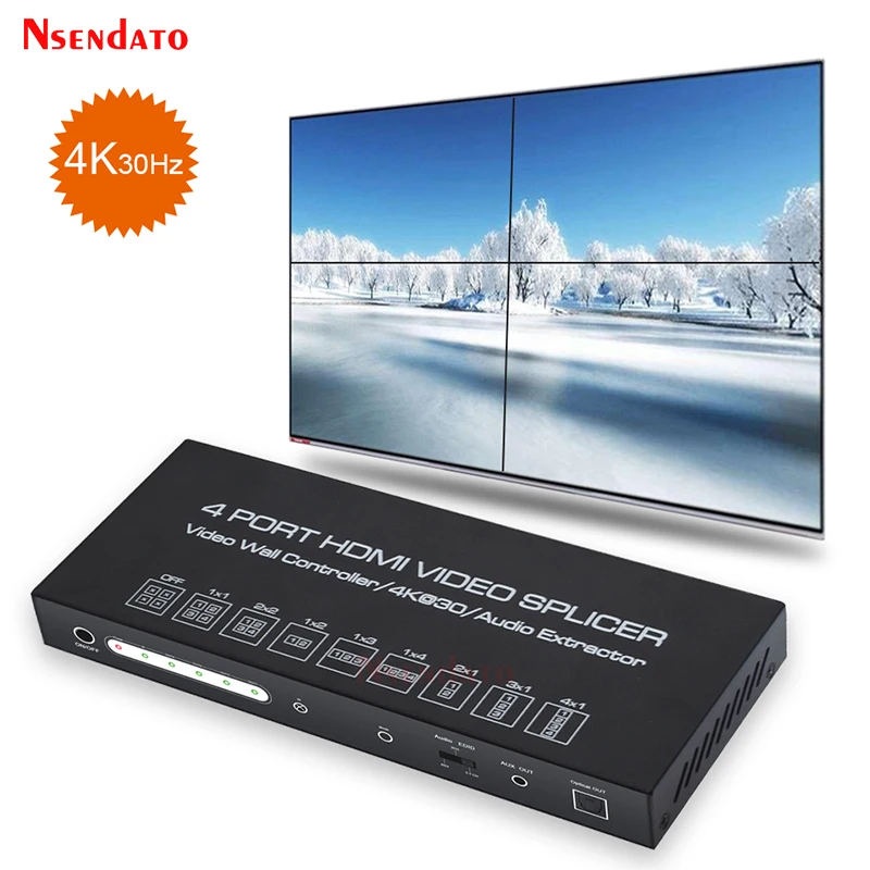 Настенный ТВ контроллер 2X2 процессор Splicer 4K 1x2 1x3 1x4 2x1 3x1 4x1 HDMI аудио видео сплиттер