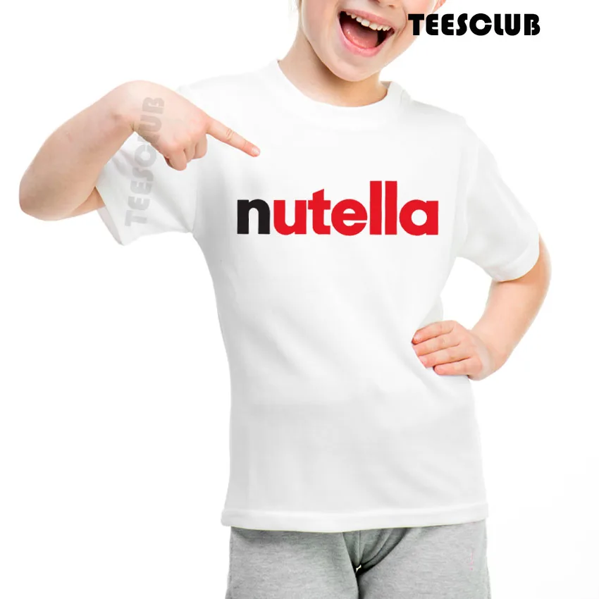 Детская одежда; коллекция года; модная забавная Футболка с принтом Nutella Kawaii; футболка с круглым вырезом для маленьких мальчиков и девочек; крутые летние топы - Цвет: C8