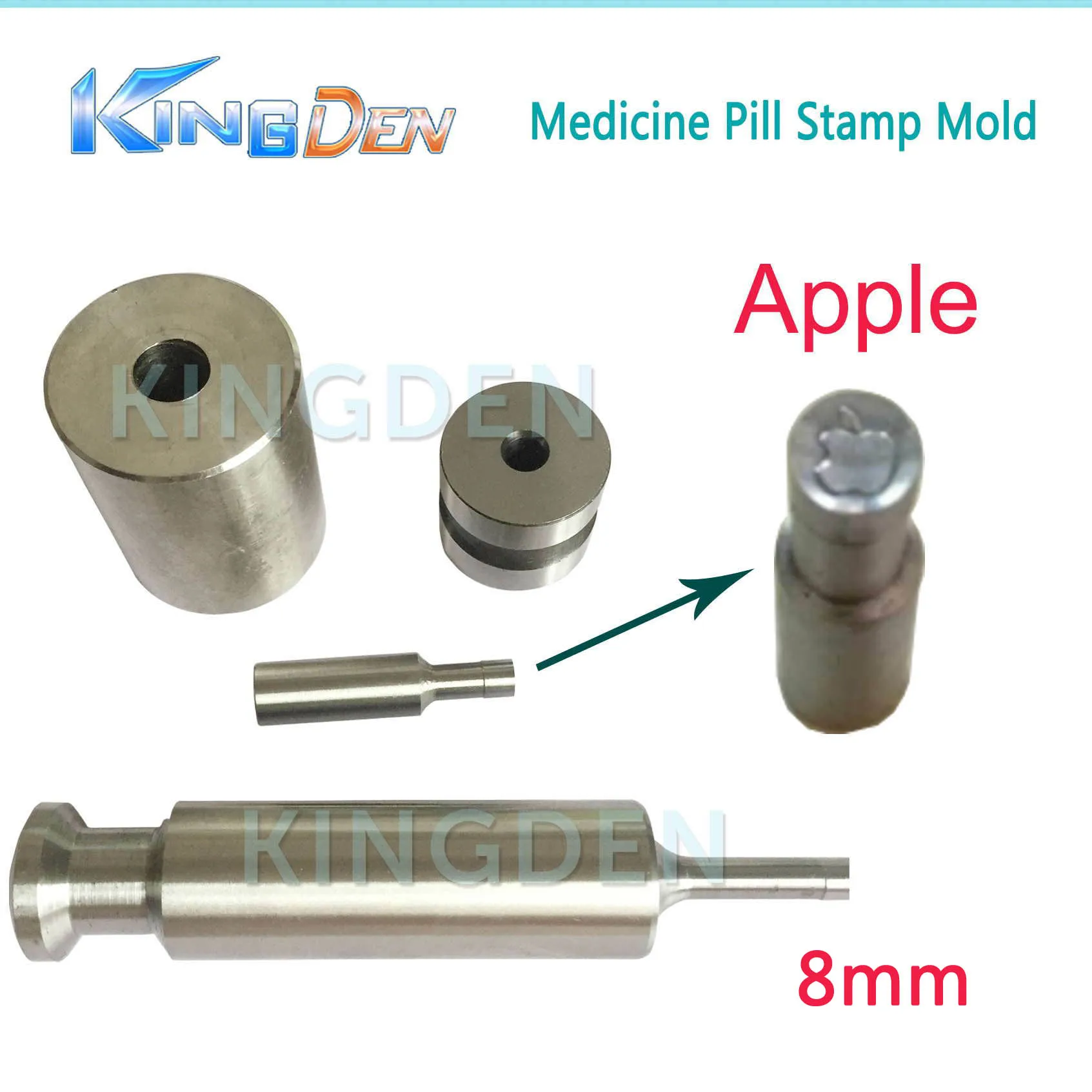 apple 8mm KINGDEN медицина таблетки штамп прессформы пустые таблетки молока штампы 3D удар пресс-форма конфеты штамповки штампа кальция таблетки штамповки - Цвет: apple 8mm