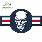 EARLFAMILY 13 см x 7,8 см для военного самолета, черепа, багажника, креативные автомобильные наклейки, модная наклейка, защита двери автомобиля от царапин