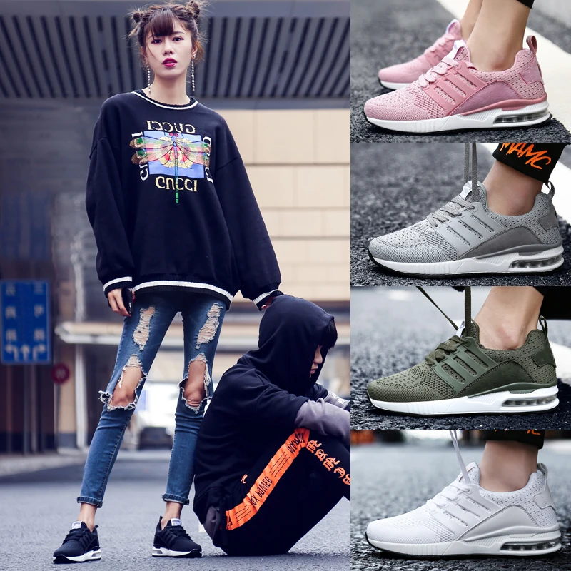 

Men's Sports Shoes Men's Rubber Black Running Shoes Army Green Breathable Fabry Sports Shoes Men's And Women's Pink Sports Shoes