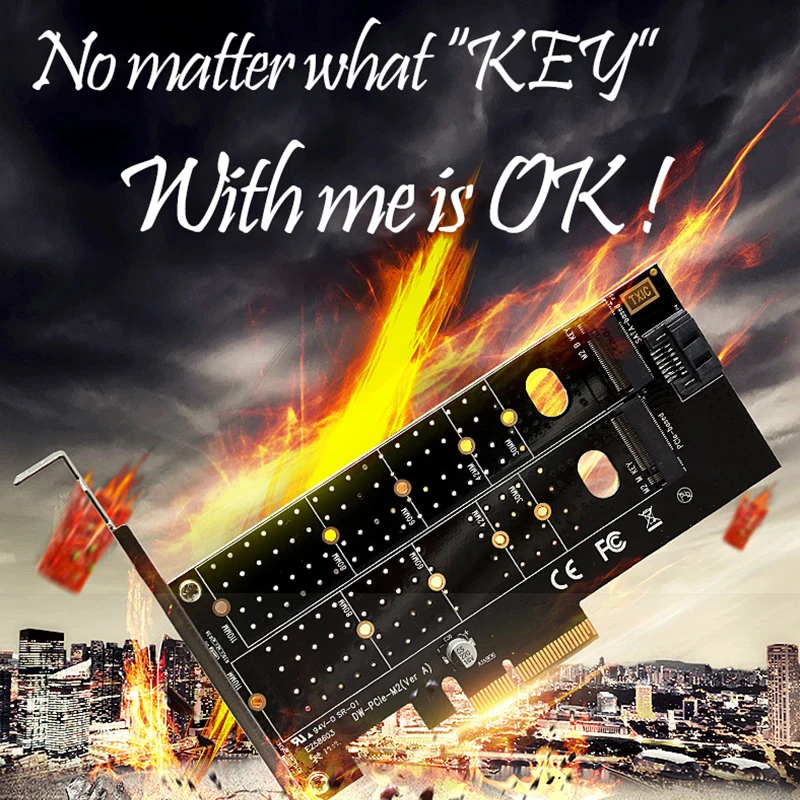 Uthai T15 PCIe to M.2 NVMe SSD адаптер NGFF карта 110 мм M Key plus B Ключ двойная расширения PCI-E X4 X8 X16