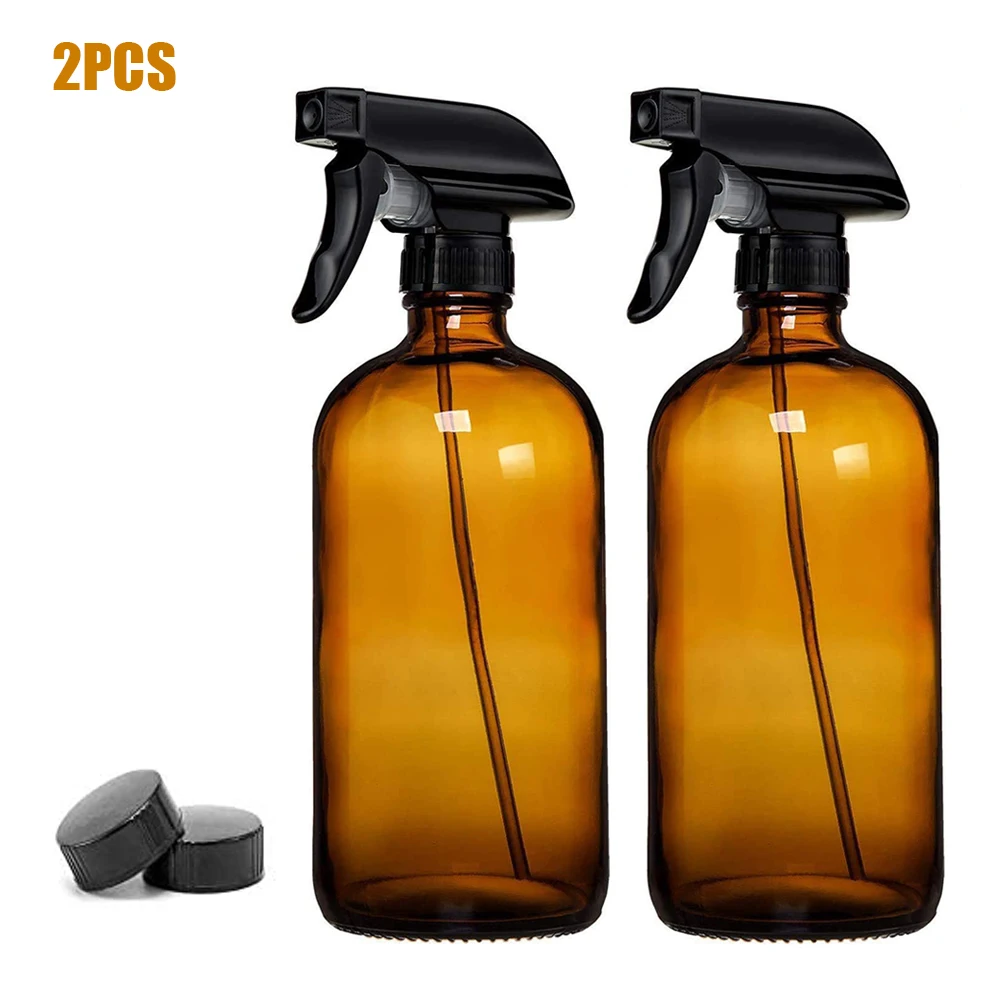 

2PCS Empty Glass Spray Bottle Essential Oil Refillable Trigger Sprayer Room Cleaner Container Spritzer Atomiser Dispenser Amber