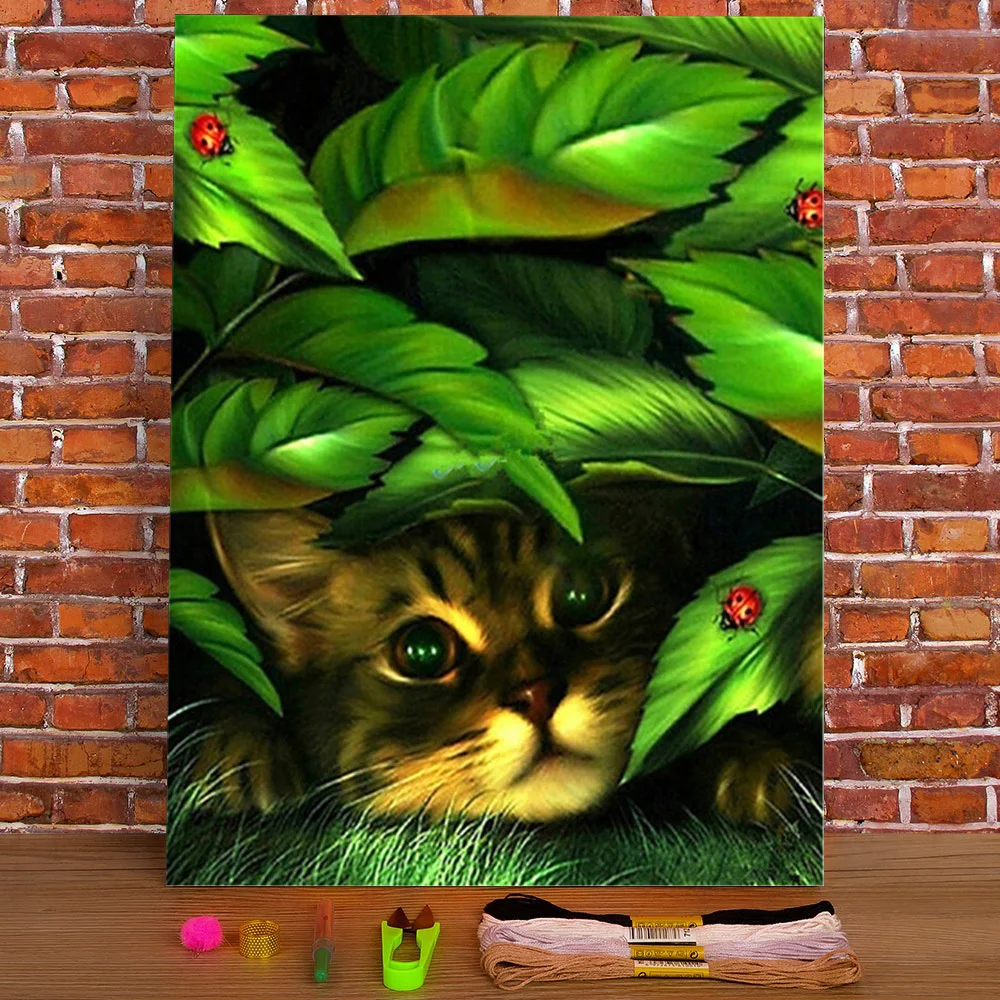 

Cat Animals Pre-Printed 11CT Cross Stitch Embroidery Complete Kit DMC Threads Handicraft Hobby Sewing Knitting Room Different