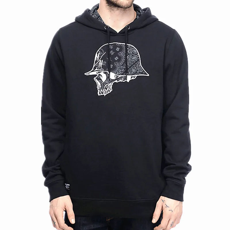 Мужской мотоциклетный пуловер с аппликацией черепа толстовка капюшоном |