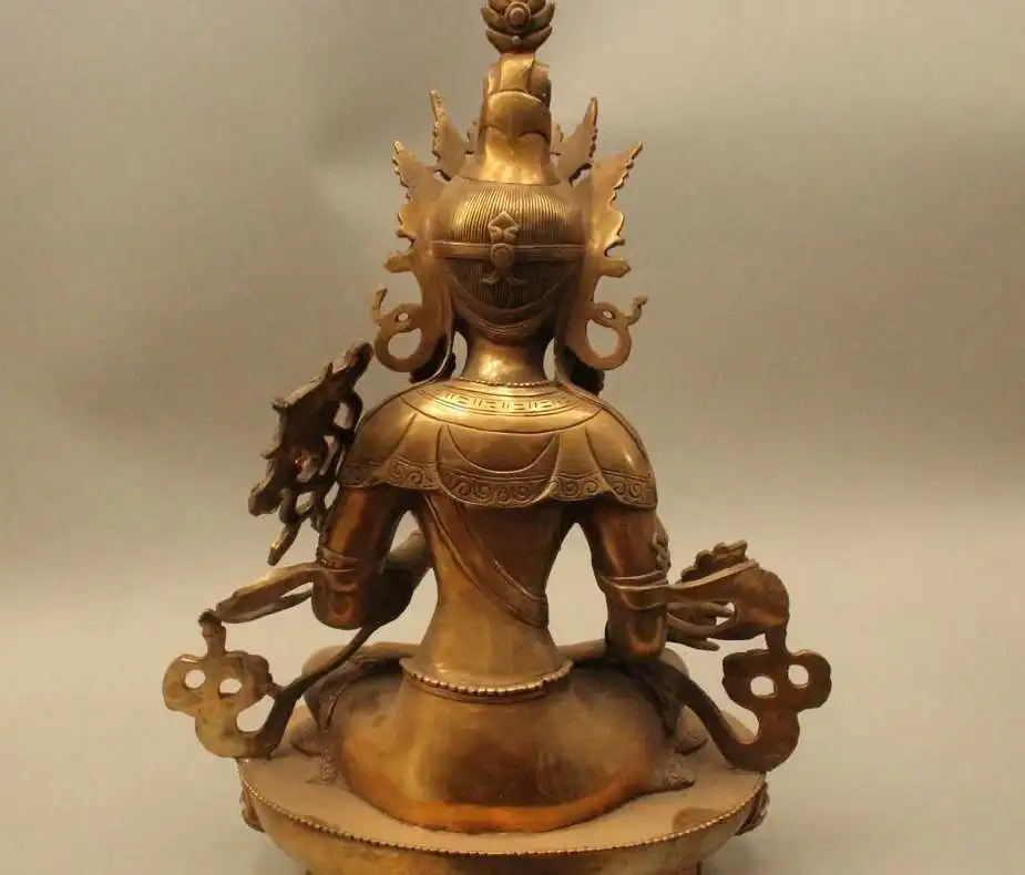 18 &quotтибетский буддизм Бронзовый Большой белый зонтик Будда Avalokiteshvara Statu | Дом и