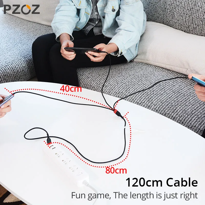 USB-кабель PZOZ 3 в 1 для iphone Xiaomi Sunung кабель быстрой зарядки Micro USB Type-C | Мобильные