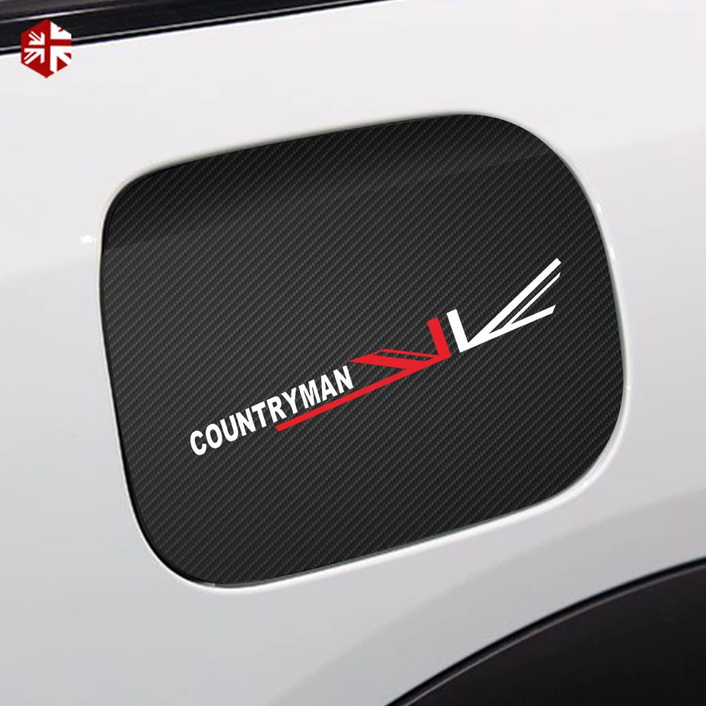 5D Carbon Fiber Vinyl Decal Unon Jack Decoration Car Fuel Tank Cap Sticker For Mini Cooper Countryman F60- Accessories