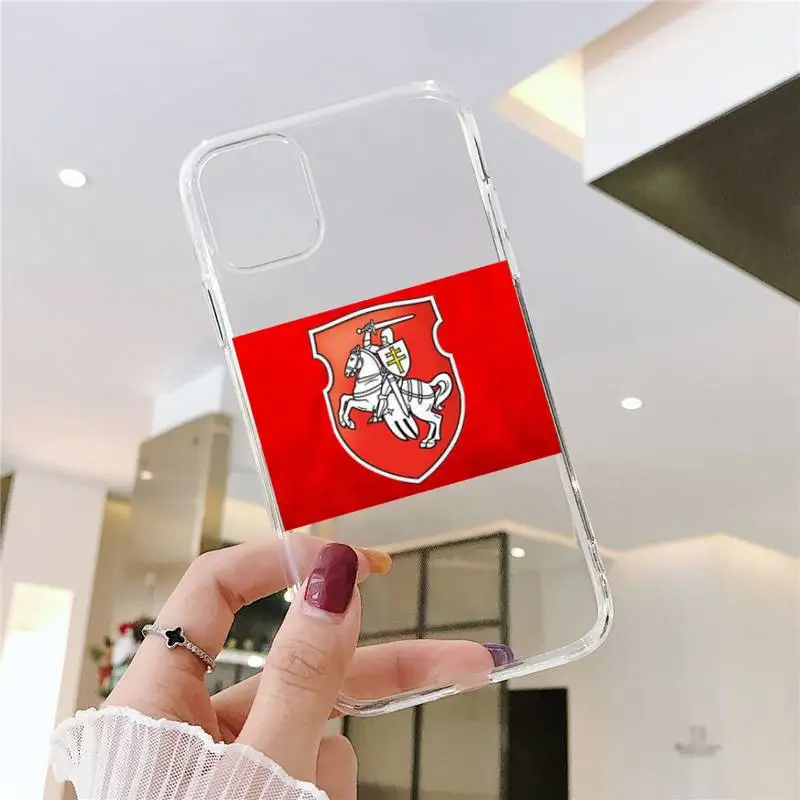 

Republic Belarus National flag Phone Case Transparent for iPhone 6 7 8 11 12 s mini pro X XS XR MAX Plus SE mobile bags