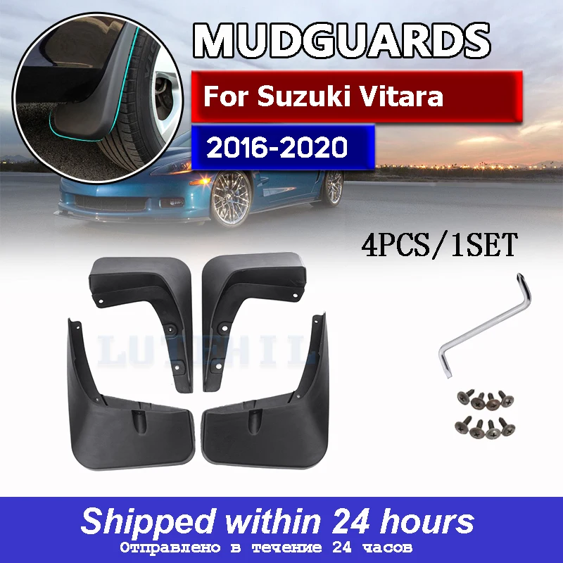 Mudflaps Splash Guards Car Mud Flaps For Suzuki Vitara / Edcudo Mudguards Fender 2016 2017 2018 2019 2020 Front & Rear Protector