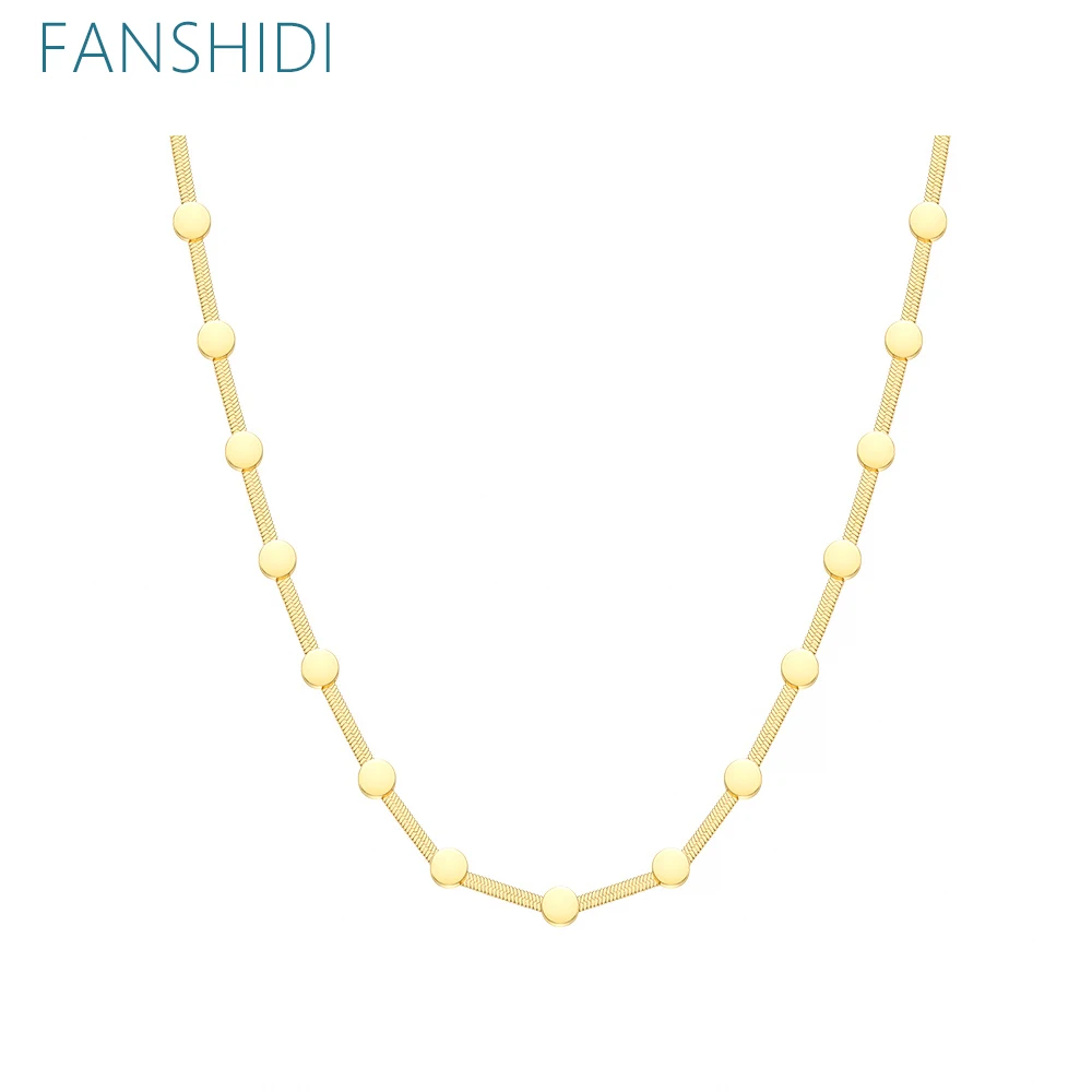 

FANSHIDI, женские ожерелья из нержавеющей стали в горошек, женское колье-чокер с цепочкой до ключиц, новинка 2021