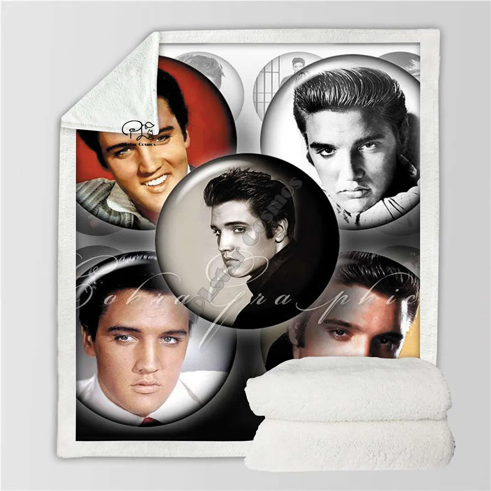 

Newest Elvis singer Patched Design Blanket Plush 3d Printed for Adult Sofa Sherpa Fleece Blanket Wrap Blanket Microfiber 004