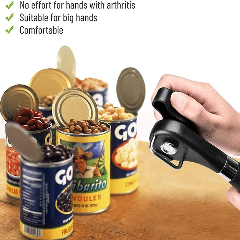Can Opener Kitchen Tools Professional Handheld Manual Stainless Steel Can Openers Restaurant Side Cut Manual Jar Opener