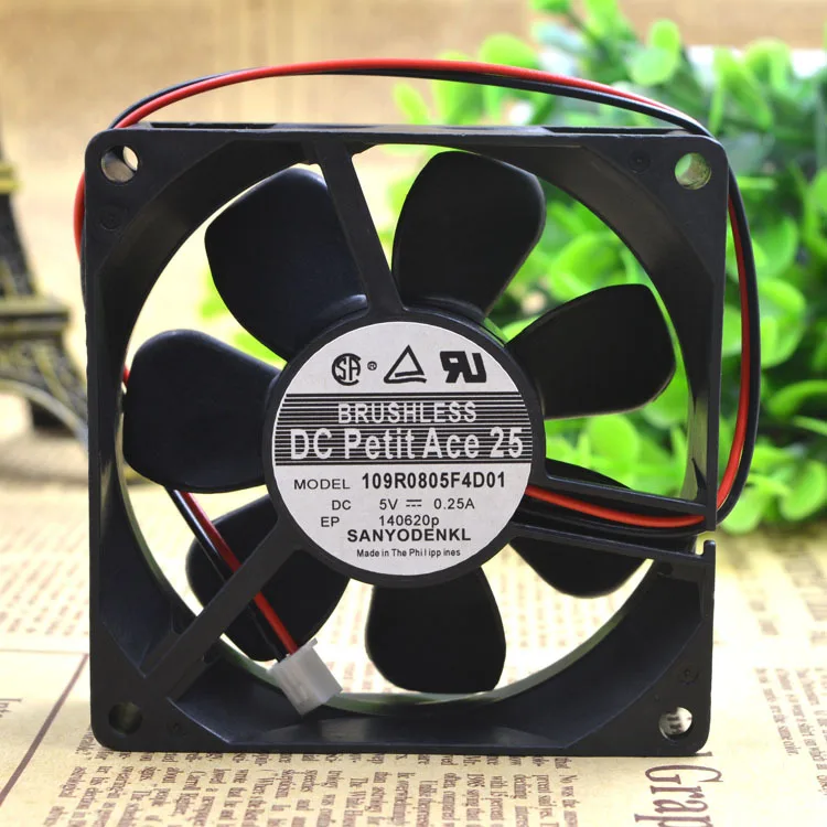 

Для Sanyo 80255V 0.25A 109R0805F4D01 (8 см), 3-line в форме ручки с двумя шарами Вентилятор охлаждения