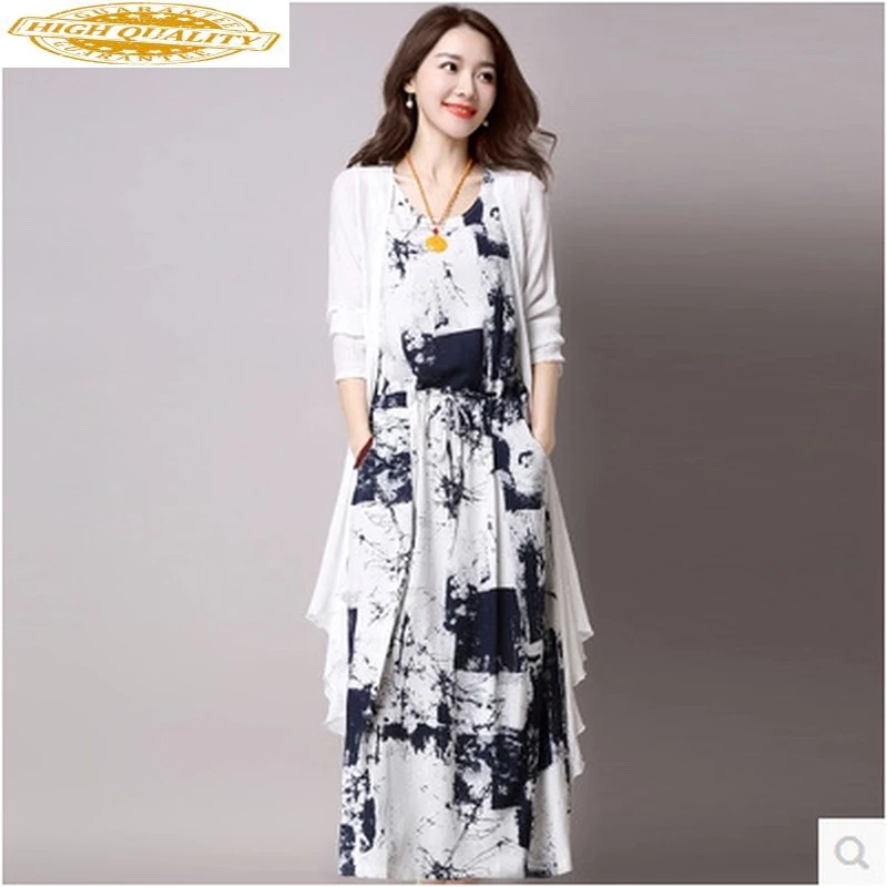 Летнее платье 2020 женское Повседневное размера плюс пляжное длинное из хлопка и