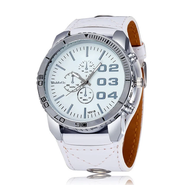 Stylish Casual Ladies - Big Dial White Watches 1