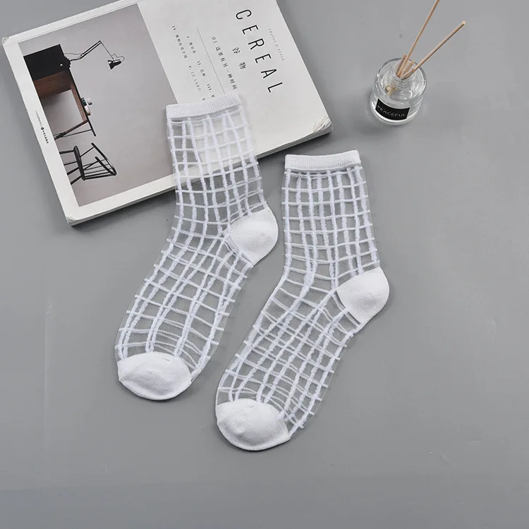 Женские носки модные прозрачные шелковые ультратонкие кружевные сказочные