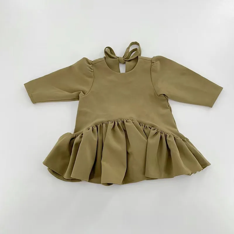 New Girls Dress Autumn Irregular Ruffles Baby Long Sleeve Fashion Ball Gown DT662 | Детская одежда и обувь