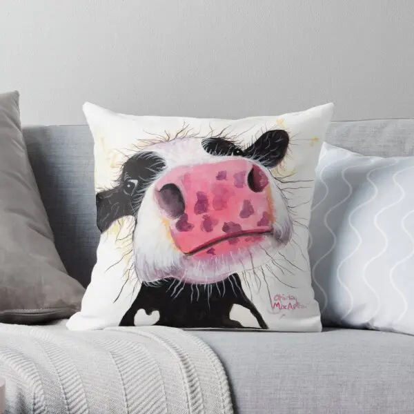 

COW PRiNT BETTY BLUEBERRY BY SHIRLEY Soft Decorative Throw Pillow Cover Print Pillow Case Waist Cover Pillows NOT Included