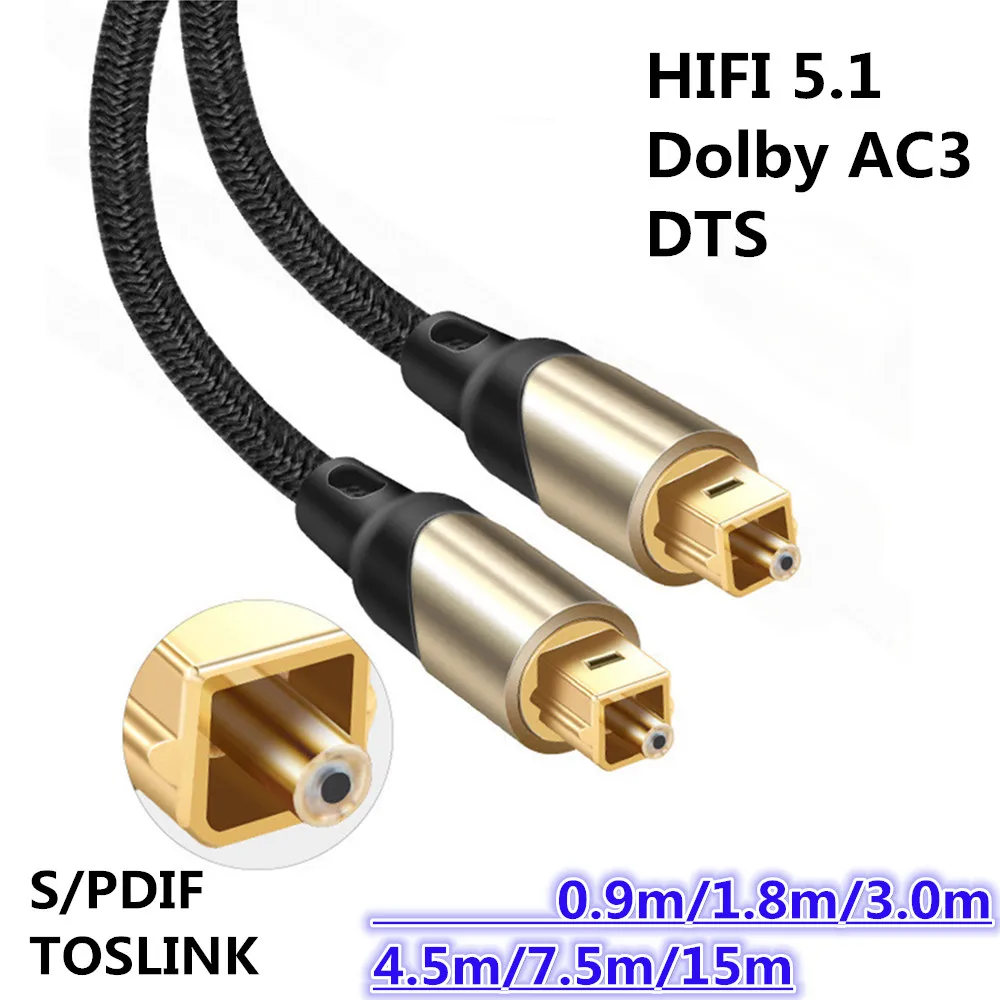 Оптический кабель OD3.5 SPDIF Кабель Toslink оптоволоконный аудиокабель с плетеной