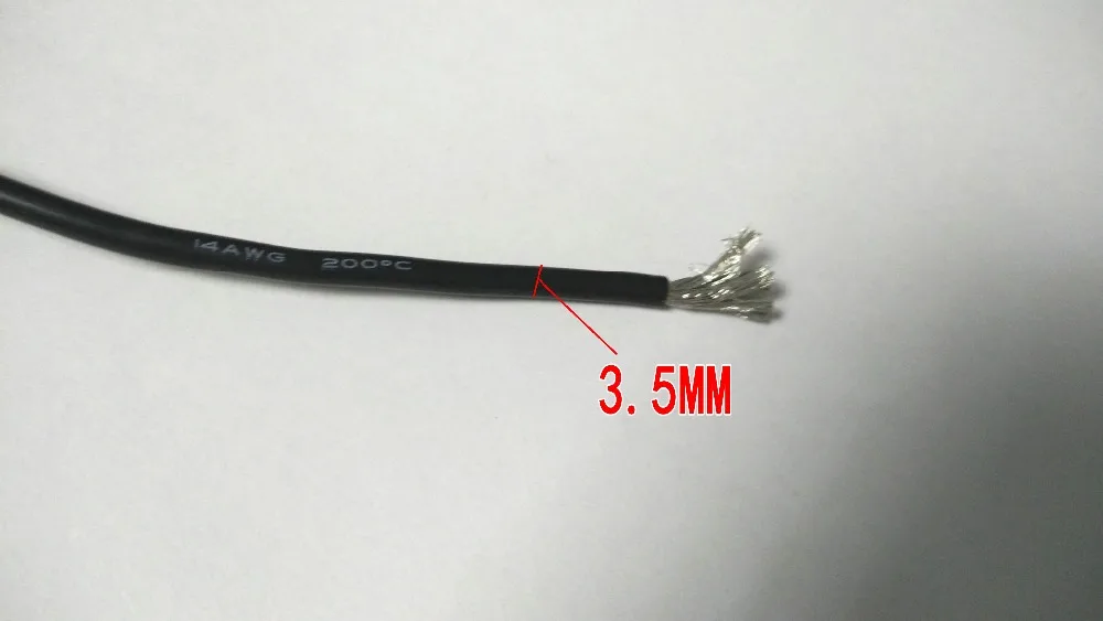 Черный силиконовый провод 3000 в 14 AWG 3 м гибкий многожильный медный кабель градусов