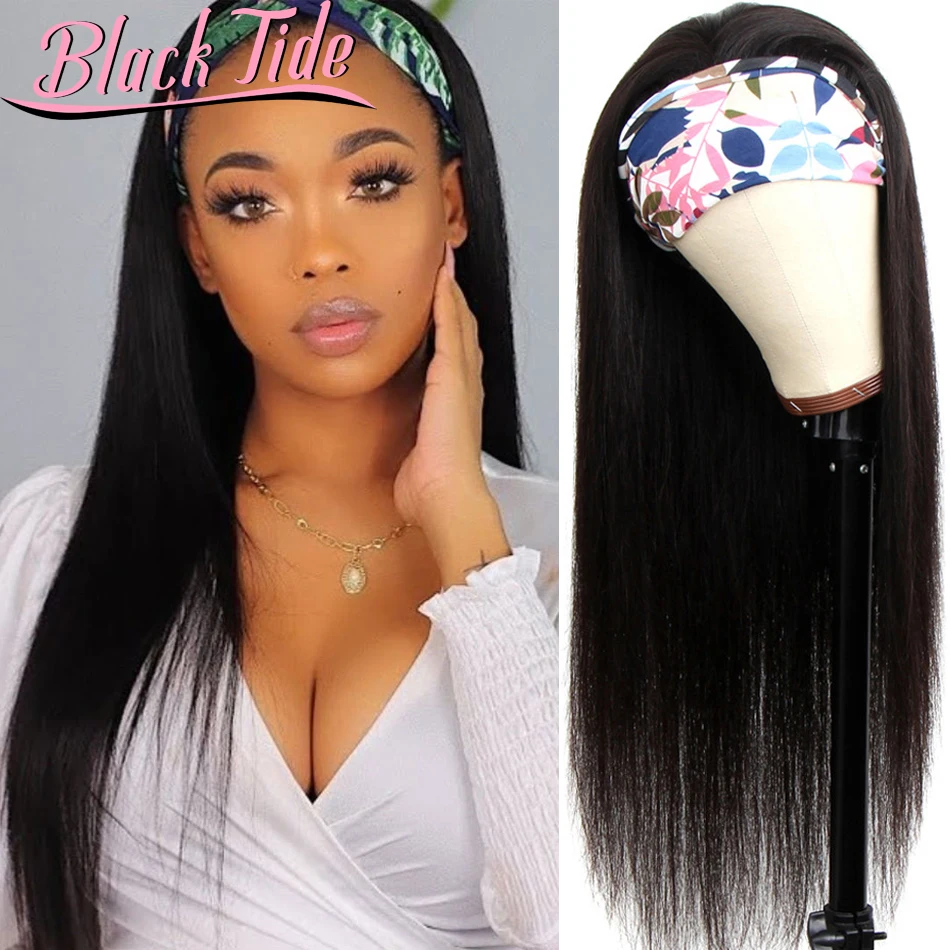 

Headband Wig Human Hair Straight Remy Head Band Wigs Human Hair 150% Indian Glueless Scarf Headband Wig 10-28" Head Band Wig