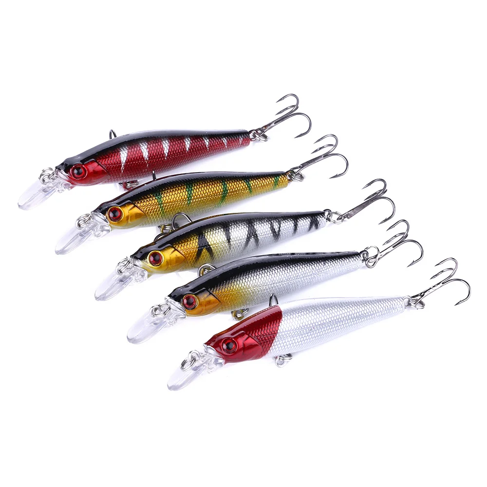 1 шт. ABS пластик 8 см 5 GMinnow рыболовные приманки видов цветов длинный язык цветная