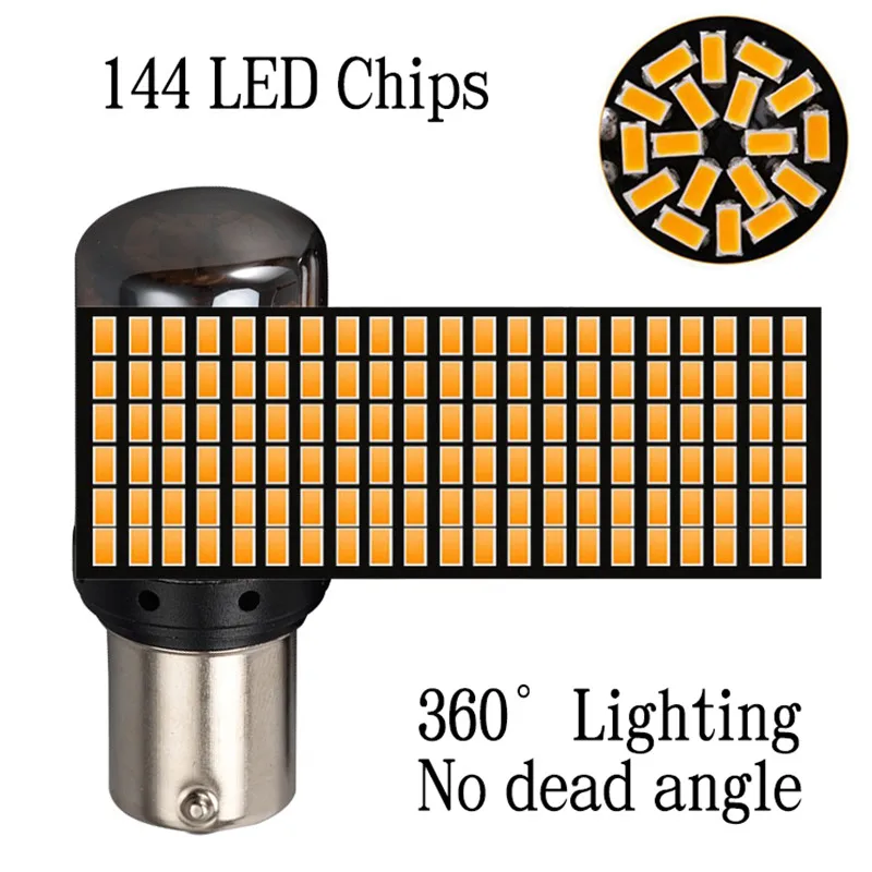 2 шт. 1156 Ba15s T20 LED P21W W21W PY21W светодиодные лампы Canbus без гипервспышки автомобильные