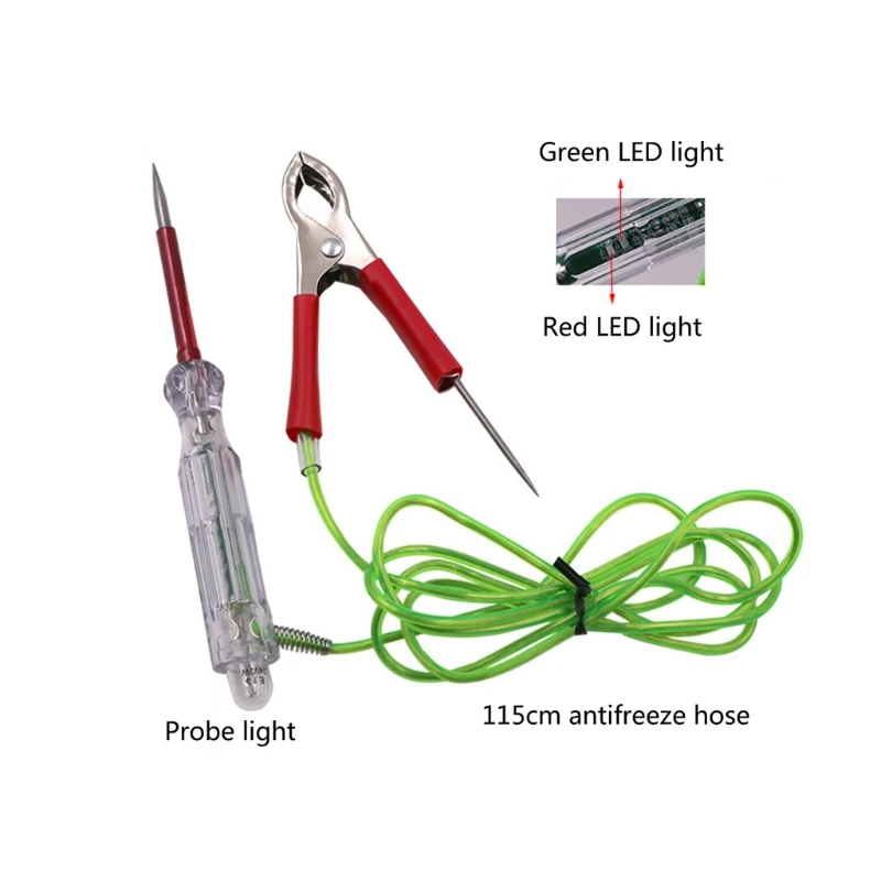 

LED Car Test Pencil Light Portable Extended Spring Wire Vehicle Circuits Low Voltage Light Tester Sharp Stainless Probe