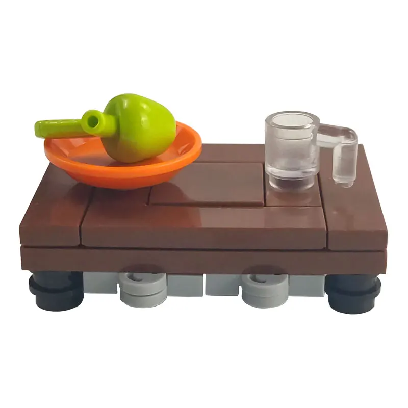 City MOC настольная еда Хлеб пицца Φ игрушки Обучающие строительные блоки для детей